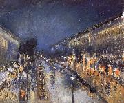 Camille Pissarro The Boulevard Monimartre at Night oil